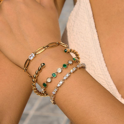 Bracelet - Émeraude Torsadée