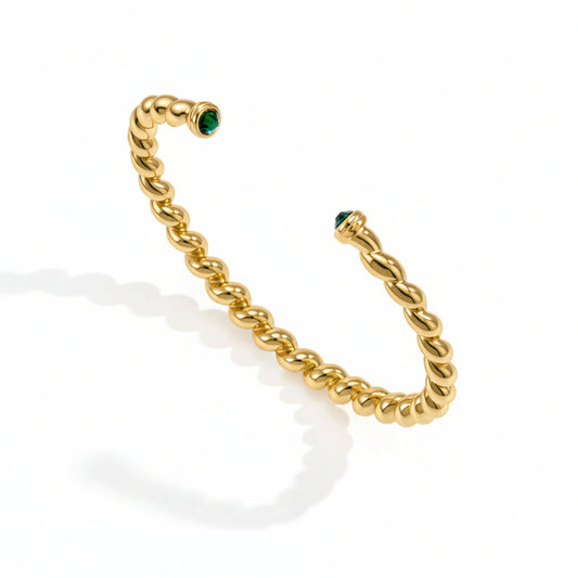 Bracelet - Émeraude Torsadée